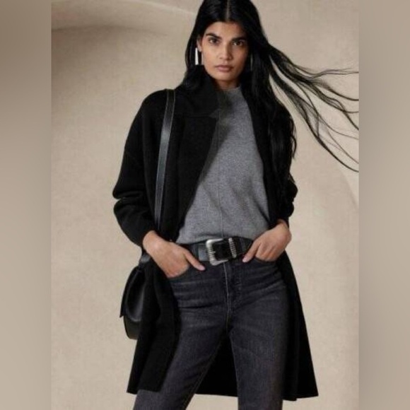 NWT! Banana Republic Black Mati Oversized Coatigan - Multiple - Picture 1 of 5